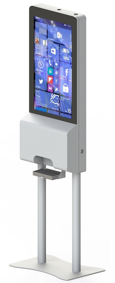 Hygienebox Standfuss, 22", weiss, inkl. Monitor Hygienebox Standfuss, 22", weiss, inkl. Monitor