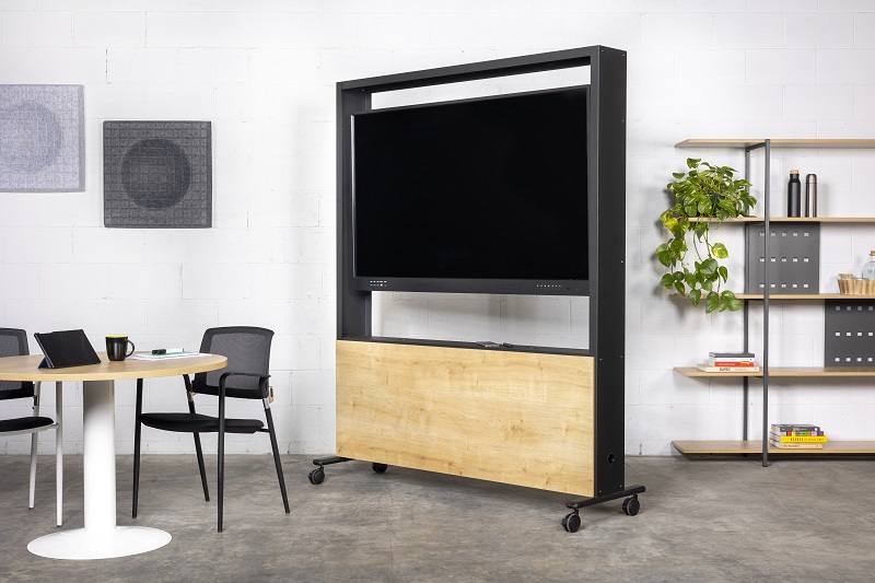 Monitor Standfuss rollbar, schwarz/buche, Monitor Standfuss rollbar, schwarz/buche,