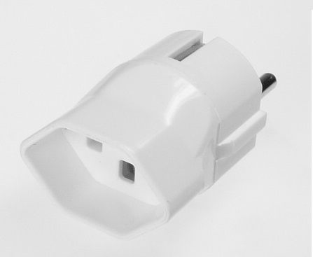 Adapter 3 polig, CH-Schuko, weiss Adapter 3 polig, CH-Schuko, weiss