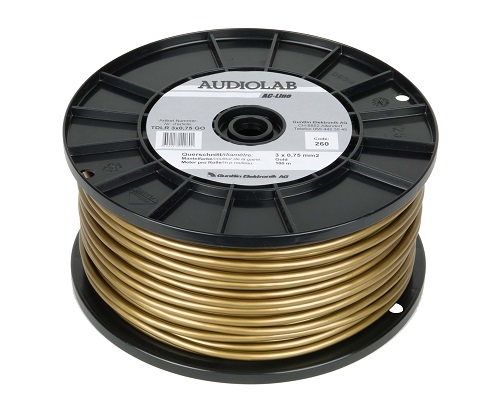 Netzkabel, rund, goldfarben, PVC, 100m Rolle Netzkabel, rund, goldfarben, PVC, 100m Rolle