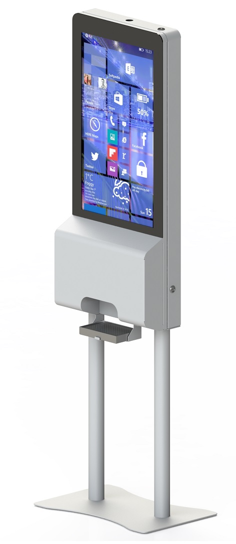 Hygienebox Standfuss, 32", weiss, inkl. Monitor Hygienebox Standfuss, 32", weiss, inkl. Monitor