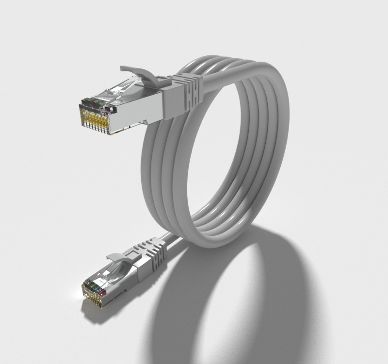 Patchkabel 1.0m, grau, Halogenfrei, Litzen aus