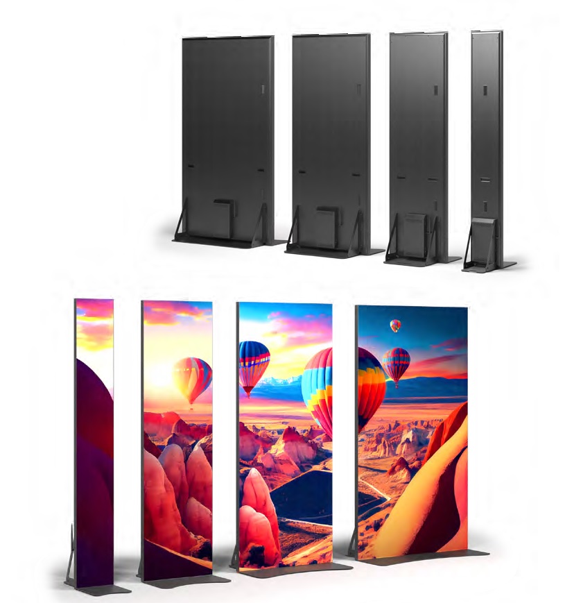 Indoor LED Stele Portrait Eco, 79", schwarz Indoor LED Stele Portrait Eco, 79", schwarz