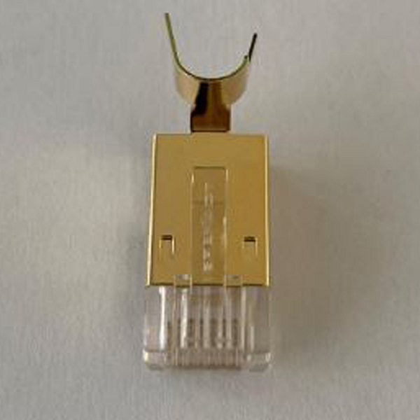 RJ 45 Steckereinsatz, Metall, goldfarbig, 10Stk RJ 45 Steckereinsatz, Metall, goldfarbig, 10Stk