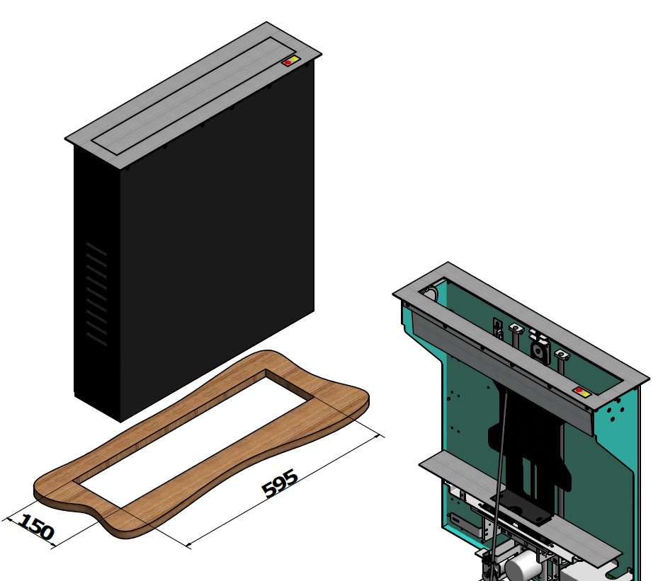 Monitor Lift, schwarz, Metall, 23" /Inox Deckel Monitor Lift, schwarz, Metall, 23" /Inox Deckel
