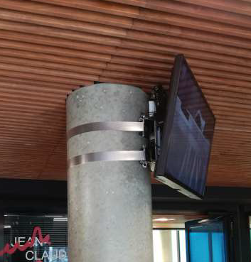 Säulenhalterung -55" ,Metall/Alu, schwarz, Säulenhalterung -55" ,Metall/Alu, schwarz,