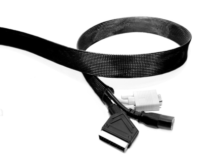 Kabelsocken 20mm x 10m, schwarz, Polyester, Kabelsocken 20mm x 10m, schwarz, Polyester,