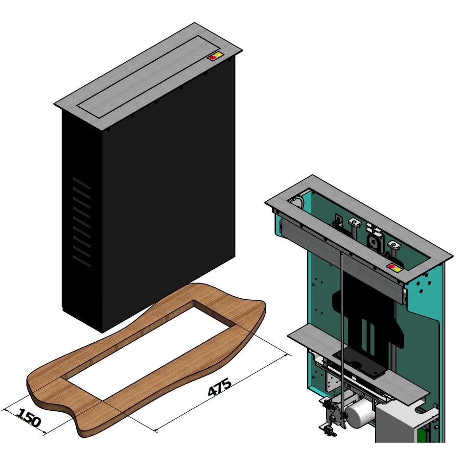Monitor Lift, schwarz, Metall, 19" /Inox Deckel Monitor Lift, schwarz, Metall, 19" /Inox Deckel