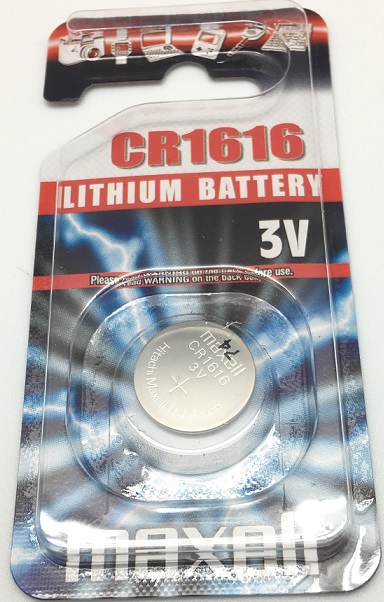 CR1616, 3V, 55mAh, Lithium 16x1.6mm CR1616, 3V, 55mAh, Lithium 16x1.6mm