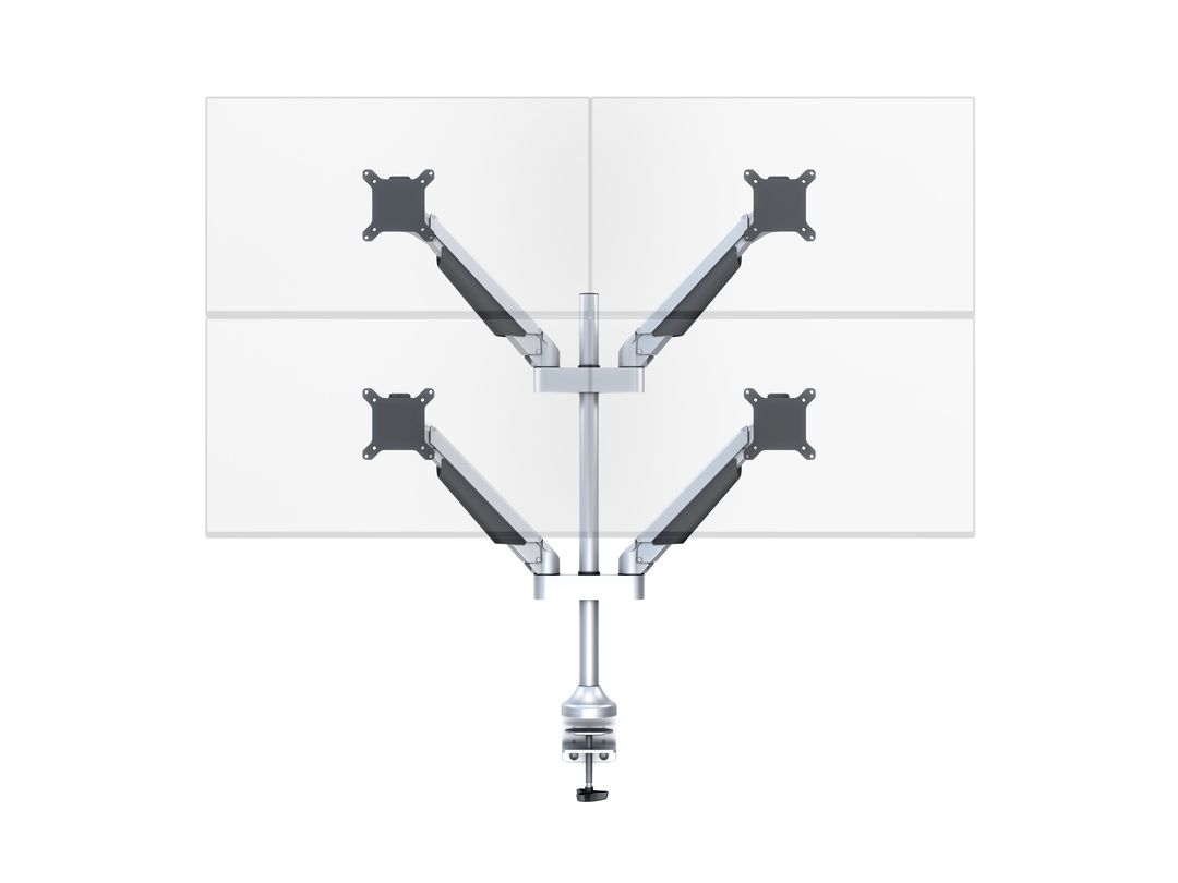 Monitorhalter Quad  mit Gasfeder 15"- 32", silber