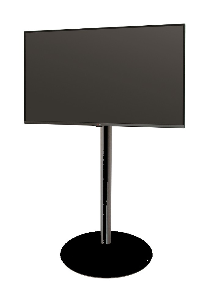 TV Ständer Edelstahl schwarz, -55", höhe100cm
