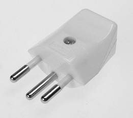 Stecker CH Typ 12 weiss, 10A/250V, mit teiliso- Stecker CH Typ 12 weiss, 10A/250V, mit teiliso-