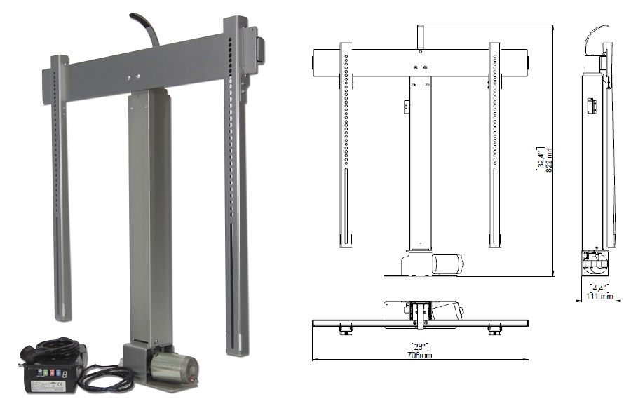 DSS TV Lift Eco2, RF, silber, Metall / 0508 DSS TV Lift Eco2, RF, silber, Metall / 0508