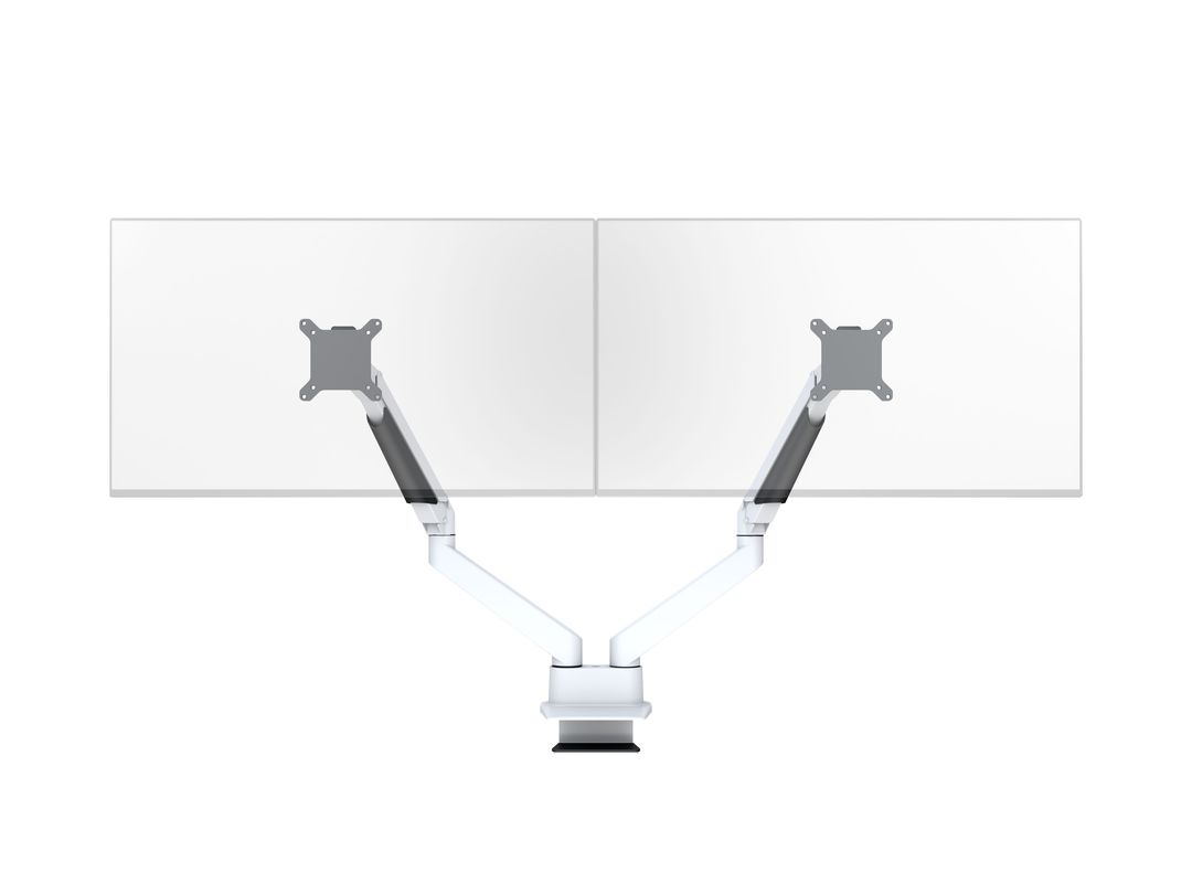 Monitorhalter Duo 32", Alum., weiss, rotierbar 90° Monitorhalter Duo 32", Alum., weiss, rotierbar 90°