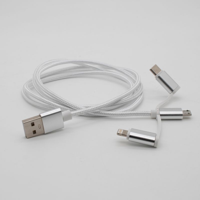 Lade- und Datentransferkabel 3in1, grau, 100cm Lade- und Datentransferkabel 3in1, grau, 100cm