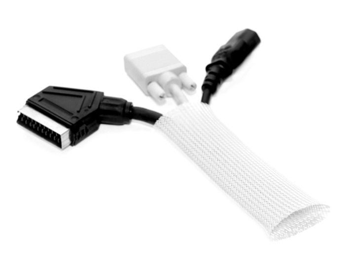 Kabelsocken 20mm x 10m, weiss, Polyester Kabelsocken 20mm x 10m, weiss, Polyester