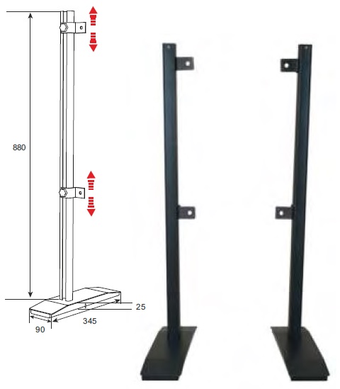 Tischfuss Twin 80, schwarz, Metall, 1 Paar/2 Stk Tischfuss Twin 80, schwarz, Metall, 1 Paar/2 Stk