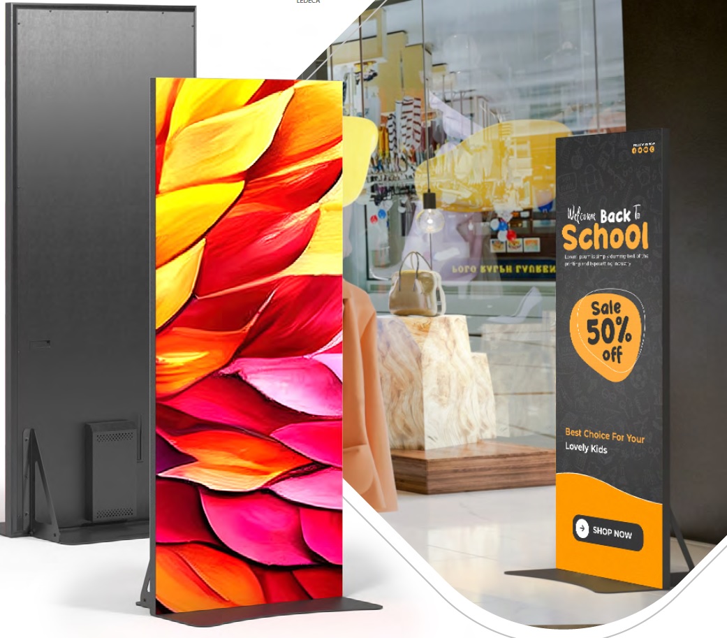 Indoor LED Stele Portrait Eco, 85", schwarz Indoor LED Stele Portrait Eco, 85", schwarz