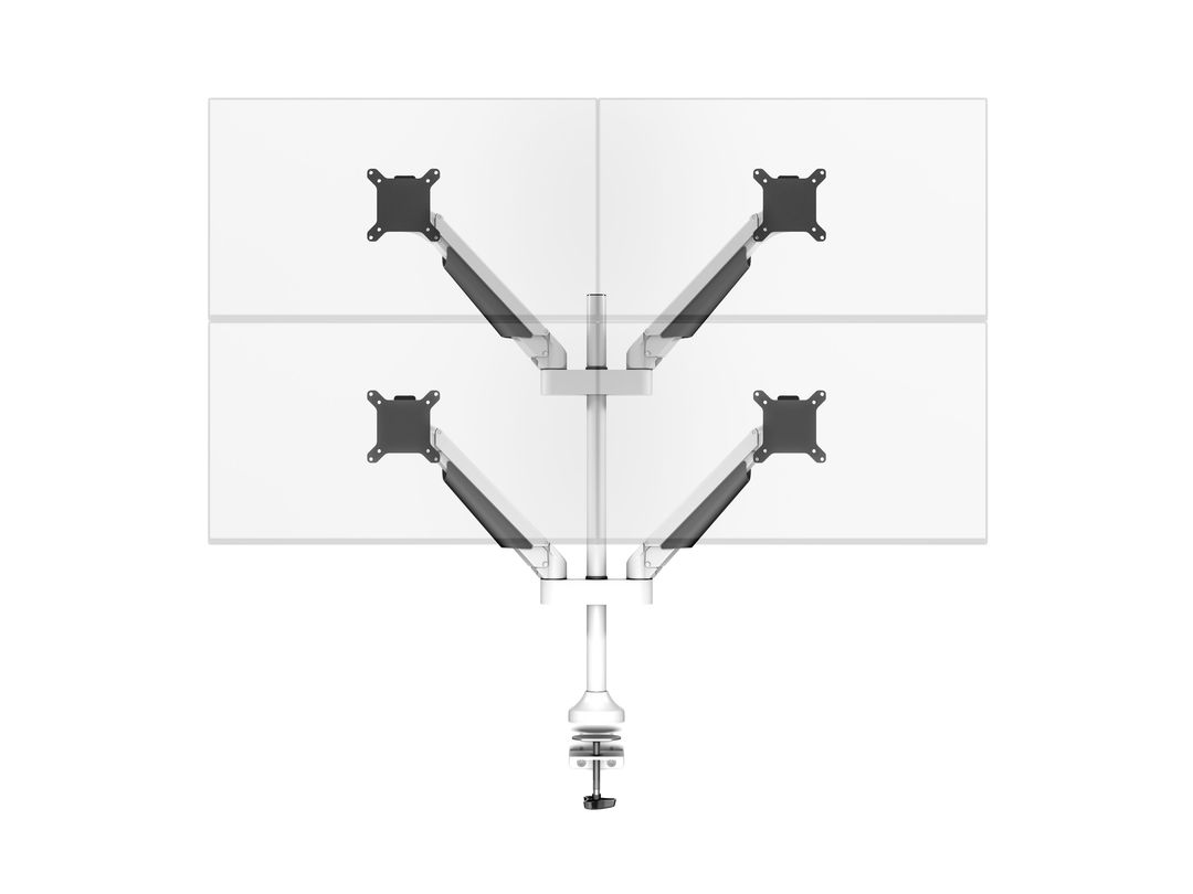 Monitorhalter Quad mit Gasfeder, 15"-  32", weiss