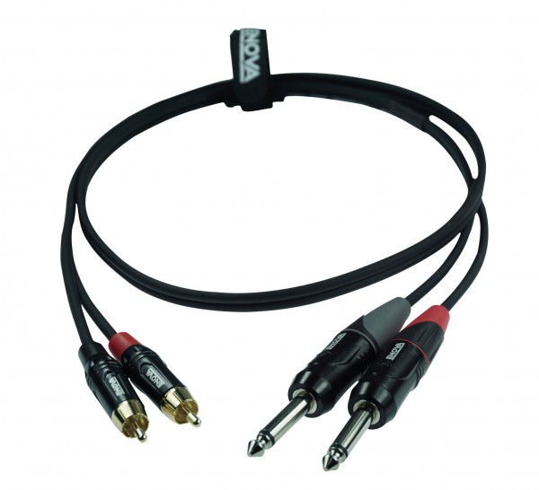 6.35mm Jack/Cinch Kabel RCA, rot/schwarz, 1m, 6.35mm Jack/Cinch Kabel RCA, rot/schwarz, 1m,
