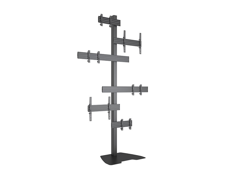 Bodenständer 6x, von 40"-65", Stahl/Aluminium
