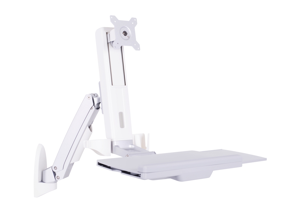 Workstation, 15" - 27", silber/weiss, Tragkraft 8kg Workstation, 15" - 27", silber/weiss, Tragkraft 8kg