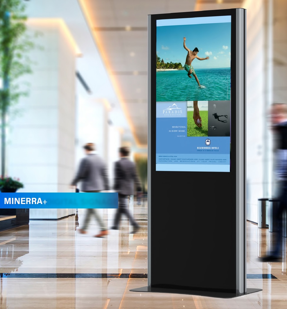 Indoor Monitor Box, Stele Portrait, 55", schwarz