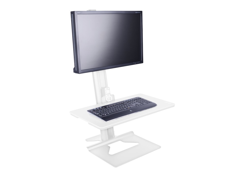 Steharbeitsplatz, Aluminium, weiss, max 30" Steharbeitsplatz, Aluminium, weiss, max 30"